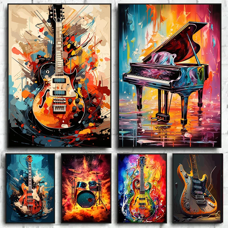 Musical Instrument Kit - Abstract Colorful Art Musical Instruments Drum