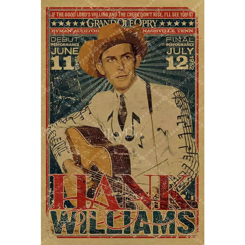 Hank Williams Metal Sign Retro - Musical Instrument Sign review and price