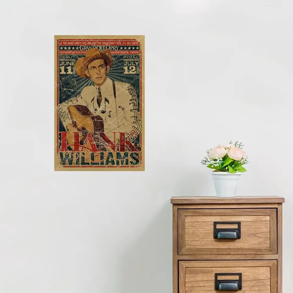 Hank Williams Metal Sign Retro - Musical Instrument Sign review and price