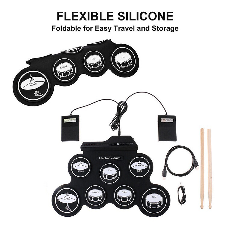 High Quality Silicon Drum Pad  - Musical Instrument Kit review and price