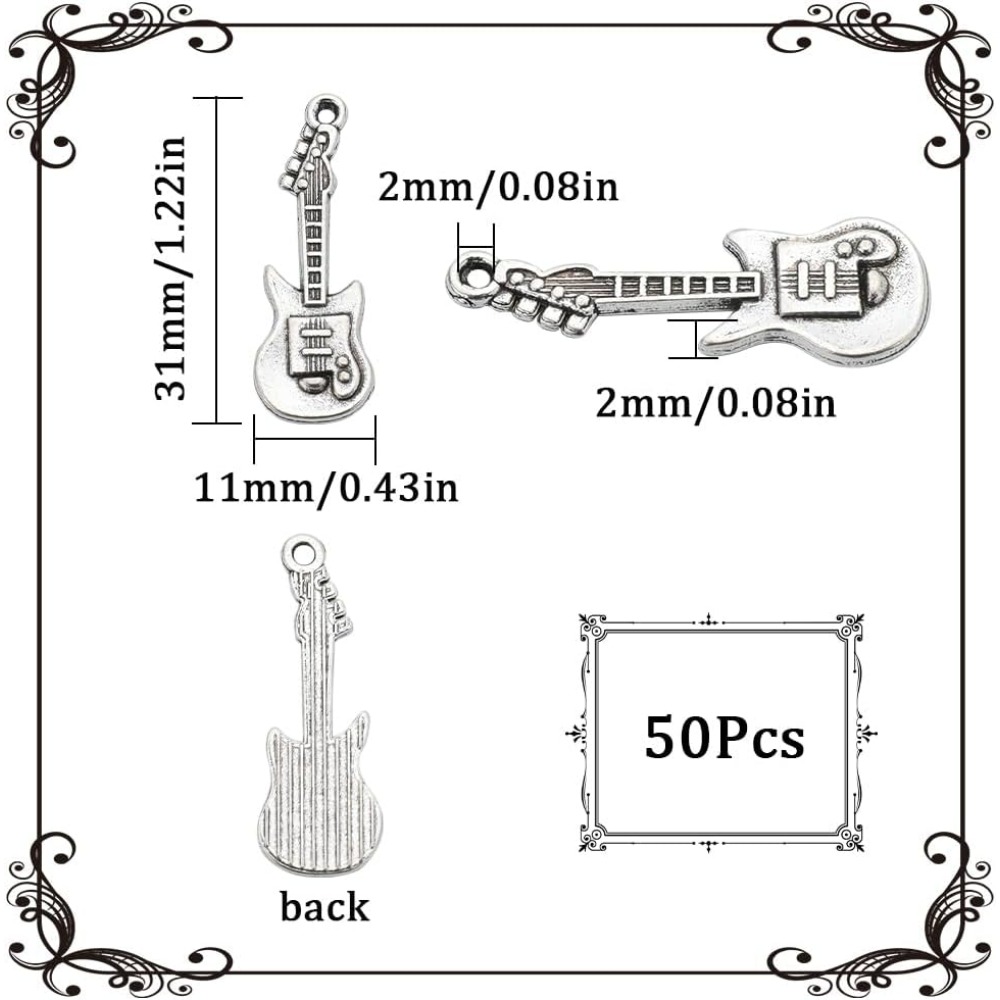 1 Box 50Pcs Vintage Guitar Cha - Musical Instrument Kit review and price