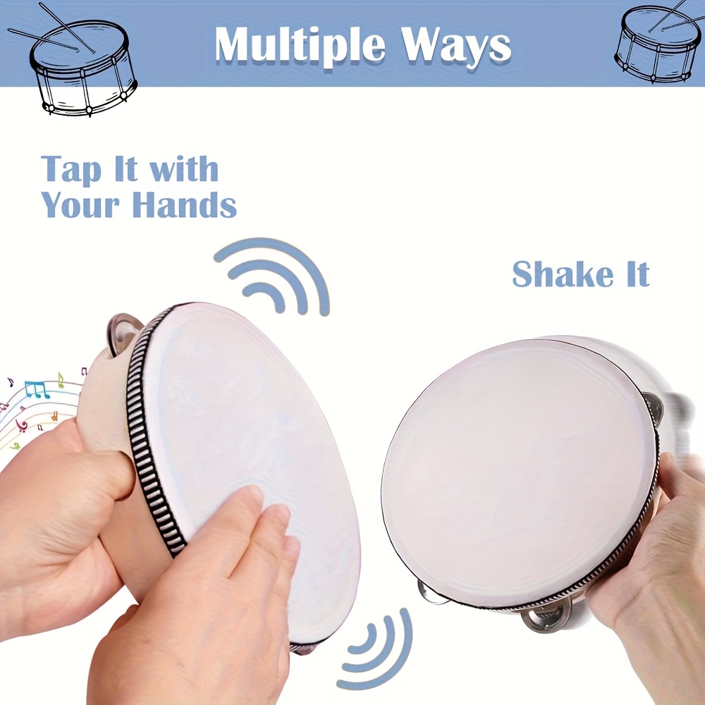 1/3pcs Wooden Tambourine 6/8/1 - Tambourine Hand Drum review and price