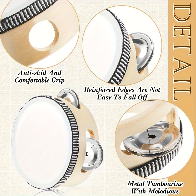 1/3pcs Wooden Tambourine 6/8/1 - Tambourine Hand Drum review and price