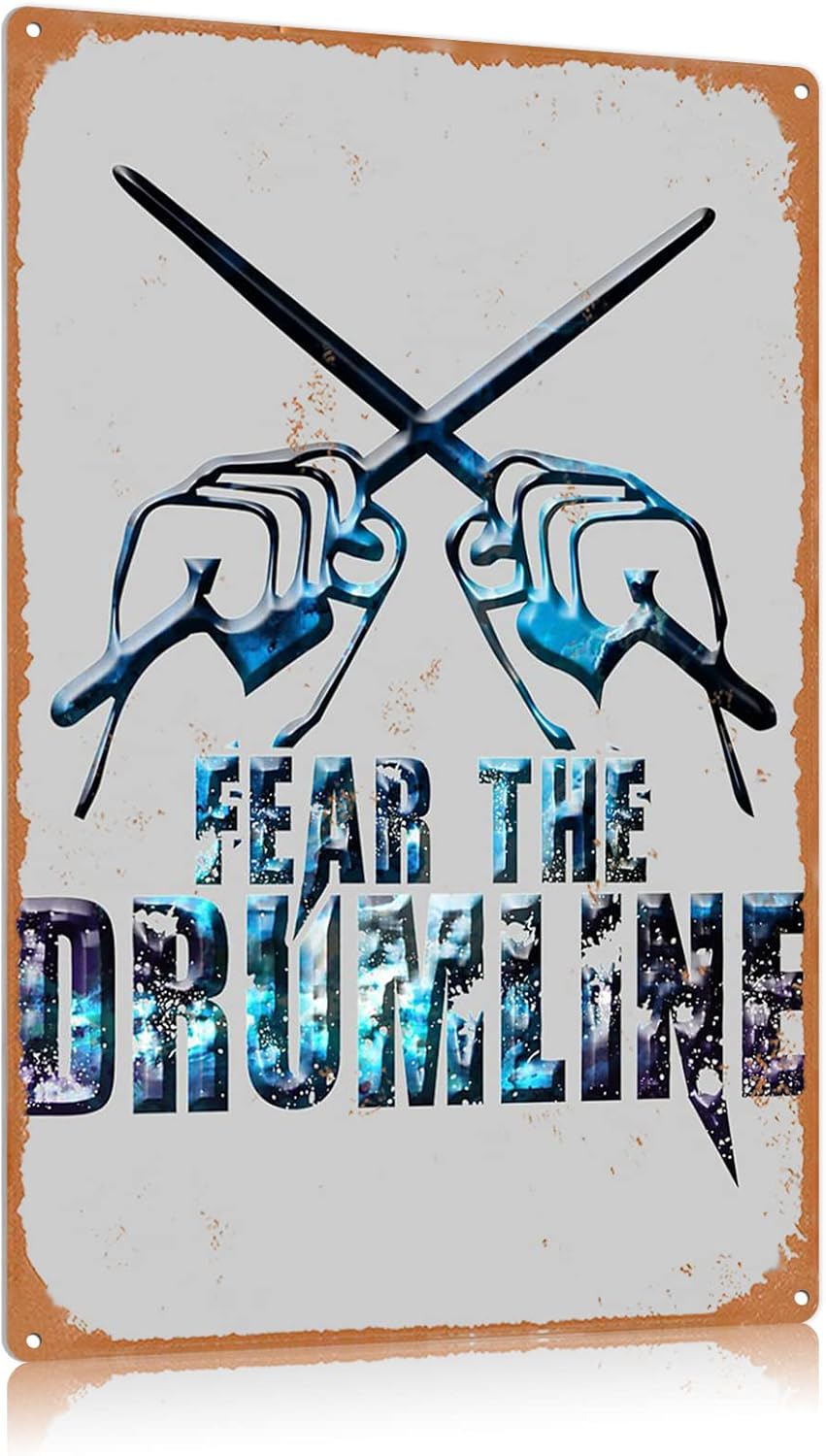 Drum Metal Tin Signs Fear The  - Musical Instrument Sign review and price