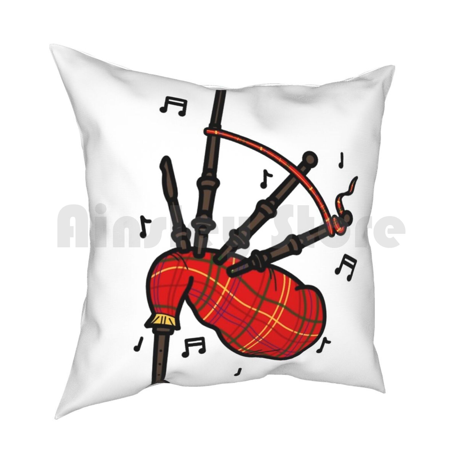 Bagpipes Pillow Case Printed H - Musical Instrument Of Scotland review and price