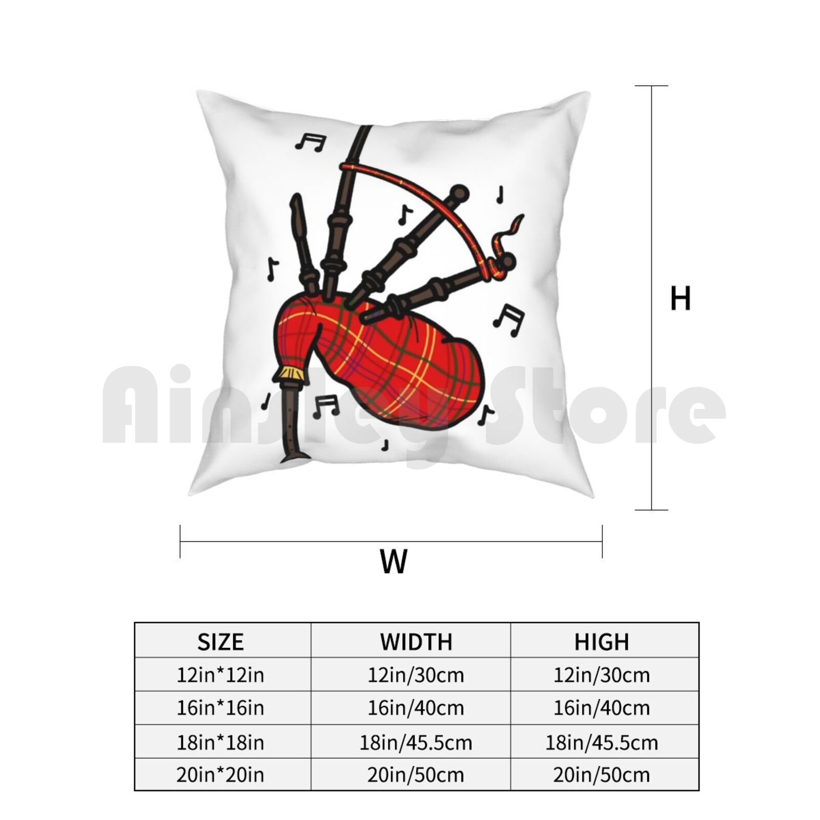 Bagpipes Pillow Case Printed H - Musical Instrument Of Scotland review and price