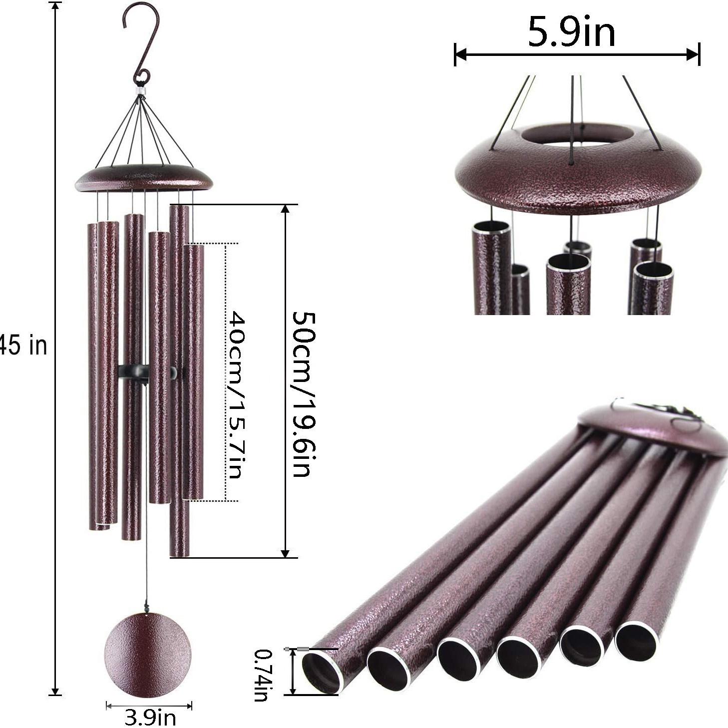 45 Inch Outdoor Wind Chime Red - Wind Chime Tubular review and price