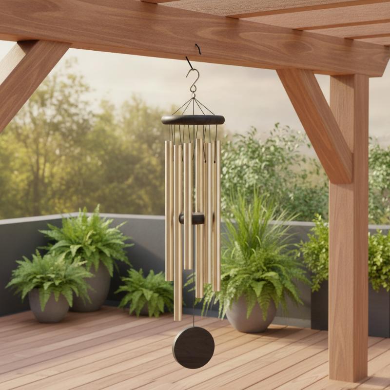 Wind Chime with Red Wood Octag - Wind Chime Tubular review and price